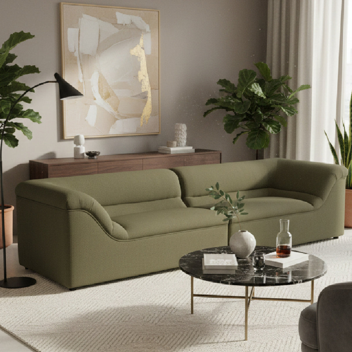 Modern European furniture - Modern Minimalist Fabric Sofa - www.oroa.com