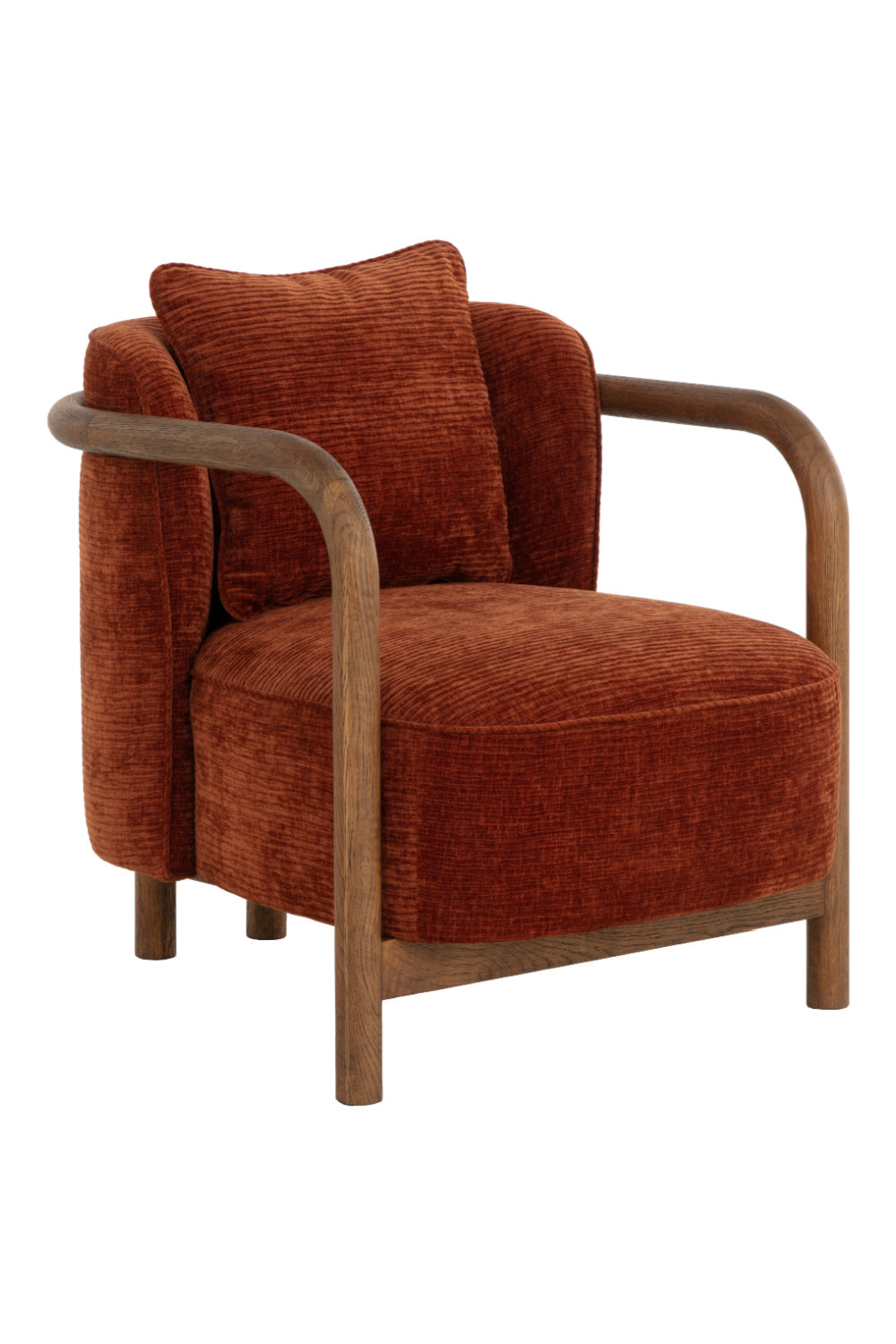 Curved Wood Frame Lounge Chair by Splendido Beatrice Accent Chair, alternate view 15