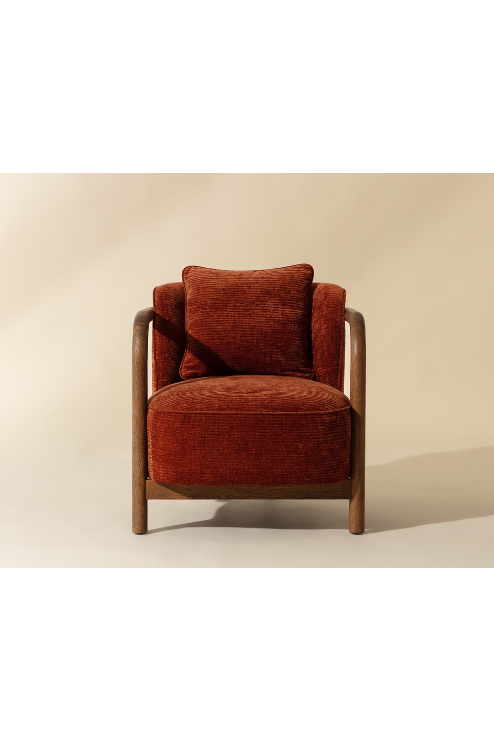 Curved Wood Frame Lounge Chair by Splendido Beatrice Accent Chair, alternate view 21