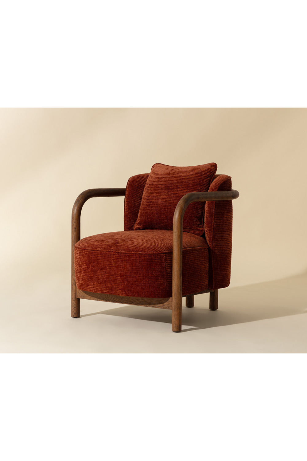 Curved Wood Frame Lounge Chair by Splendido Beatrice Accent Chair, alternate view 22