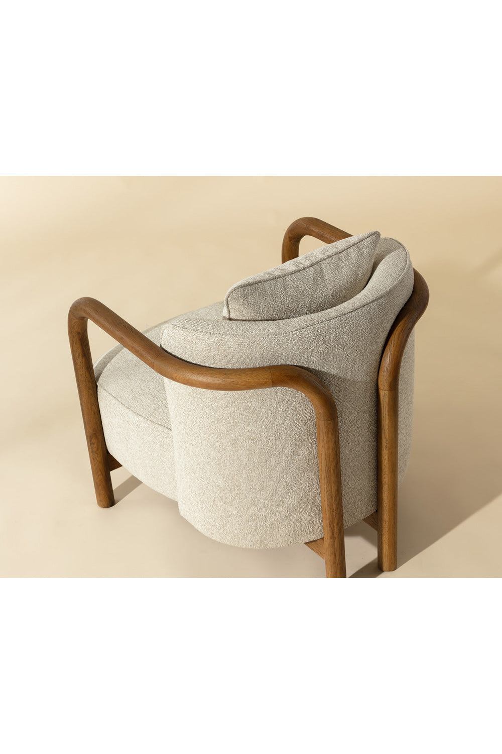 Curved Wood Frame Lounge Chair by Splendido Beatrice Accent Chair, alternate view 11