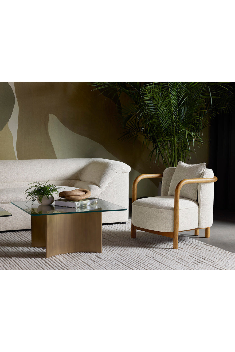 Curved Wood Frame Lounge Chair by Splendido Beatrice Accent Chair, alternate view 12