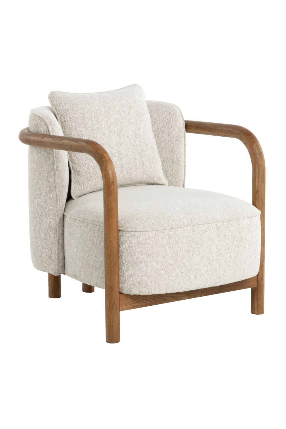 Curved Wood Frame Lounge Chair by Splendido Beatrice Accent Chair