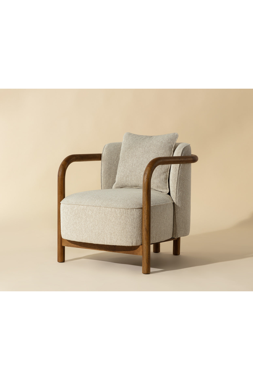 Curved Wood Frame Lounge Chair by Splendido Beatrice Accent Chair, alternate view 8