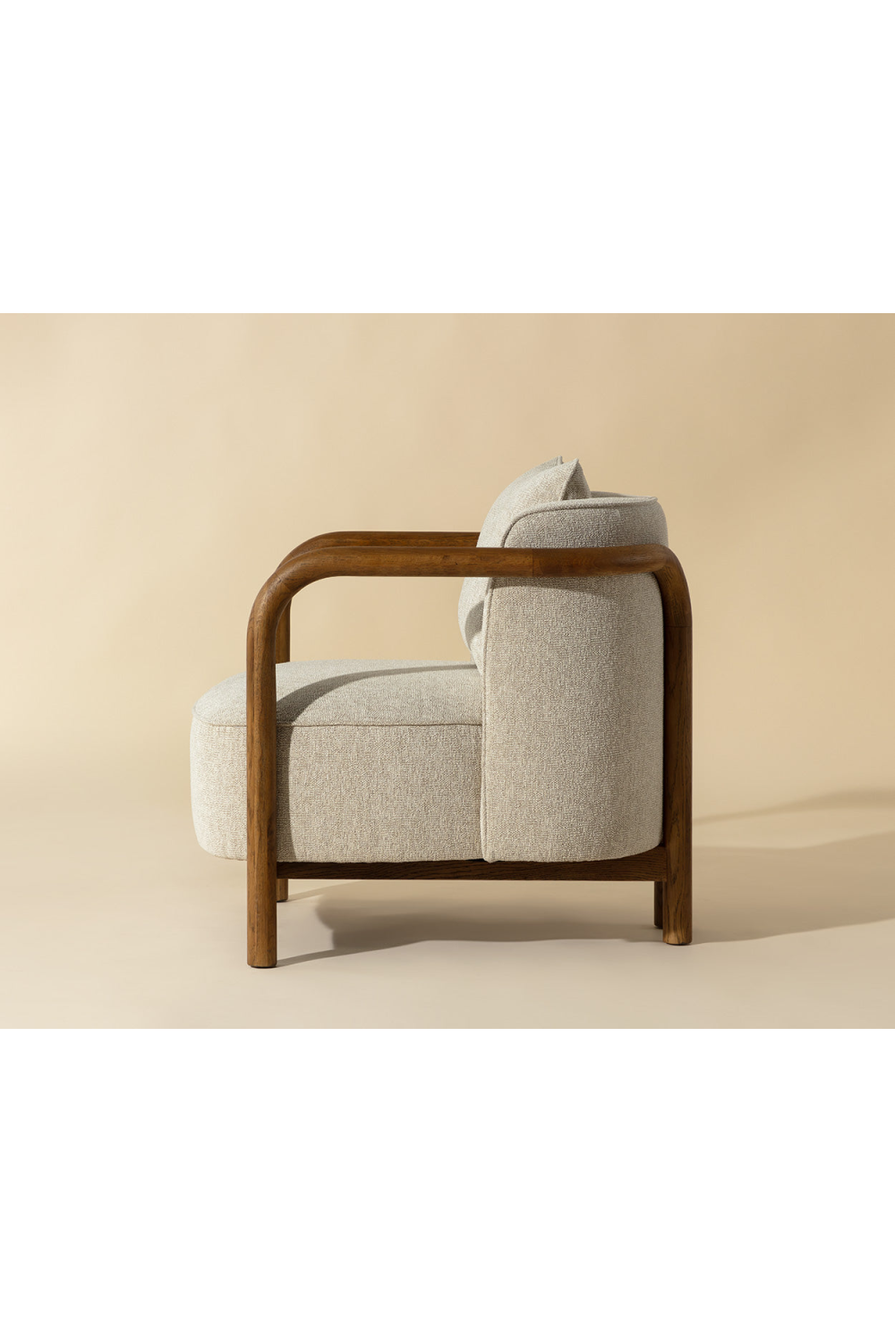 Curved Wood Frame Lounge Chair by Splendido Beatrice Accent Chair, alternate view 9