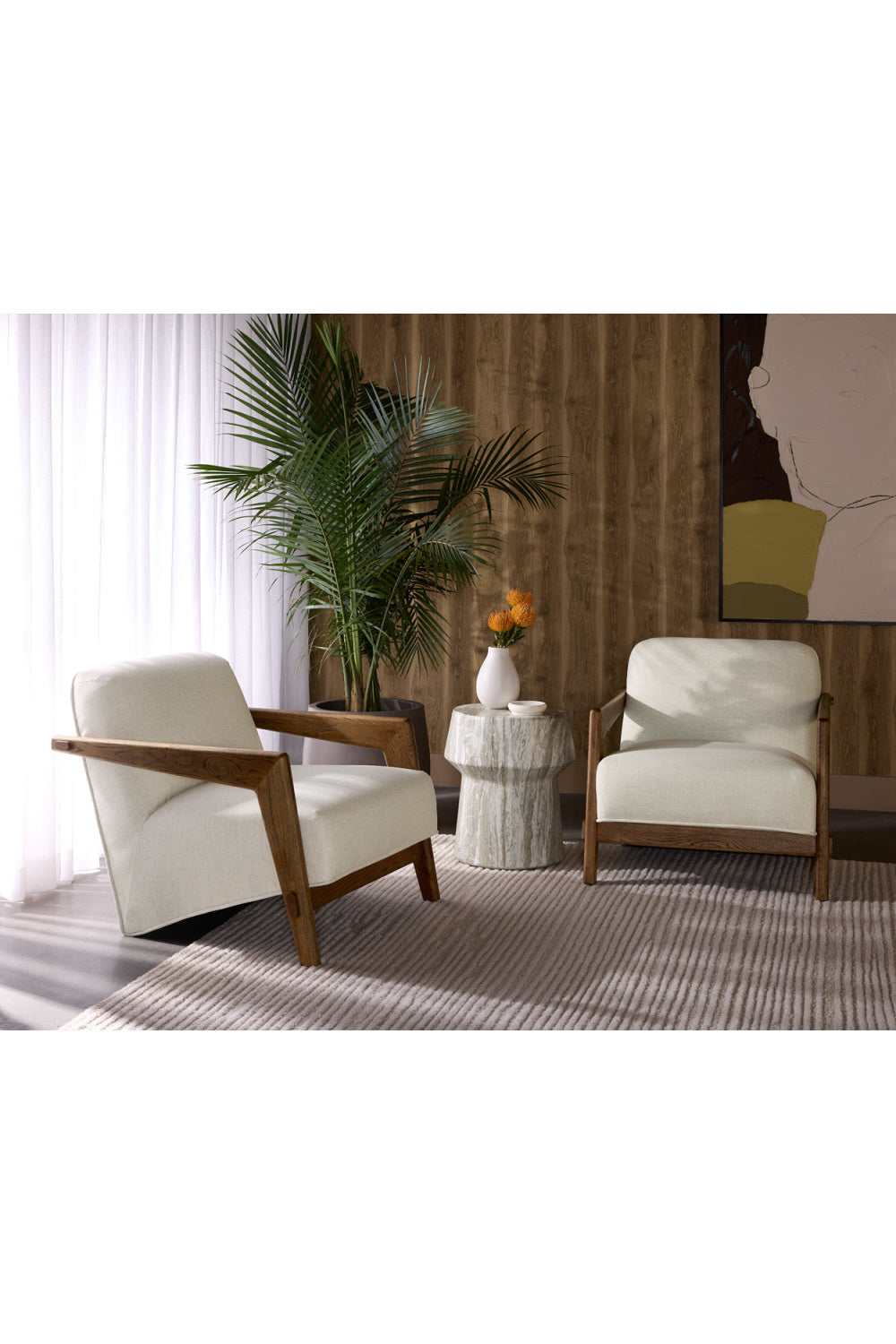 Brown Oak Framed Lounge Chair by Splendido Bosco Accent Chair, alternate view 10