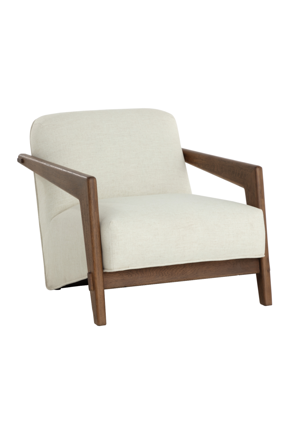 Brown Oak Framed Lounge Chair by Splendido Bosco Accent Chair