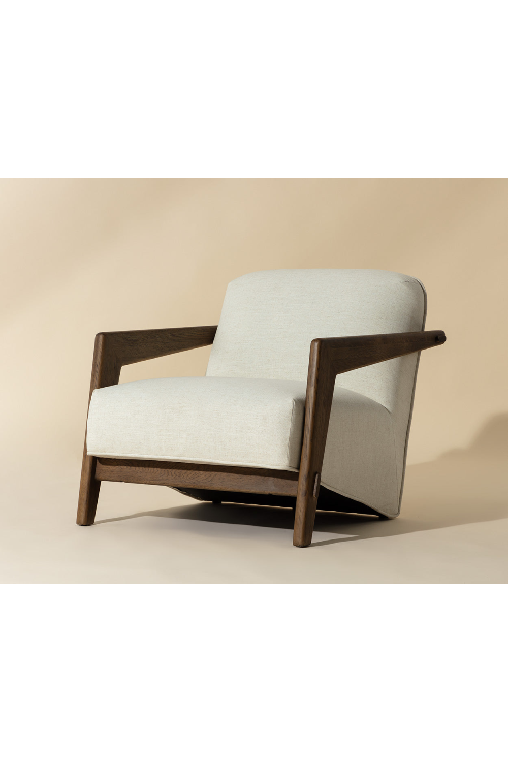 Brown Oak Framed Lounge Chair by Splendido Bosco Accent Chair, alternate view 8