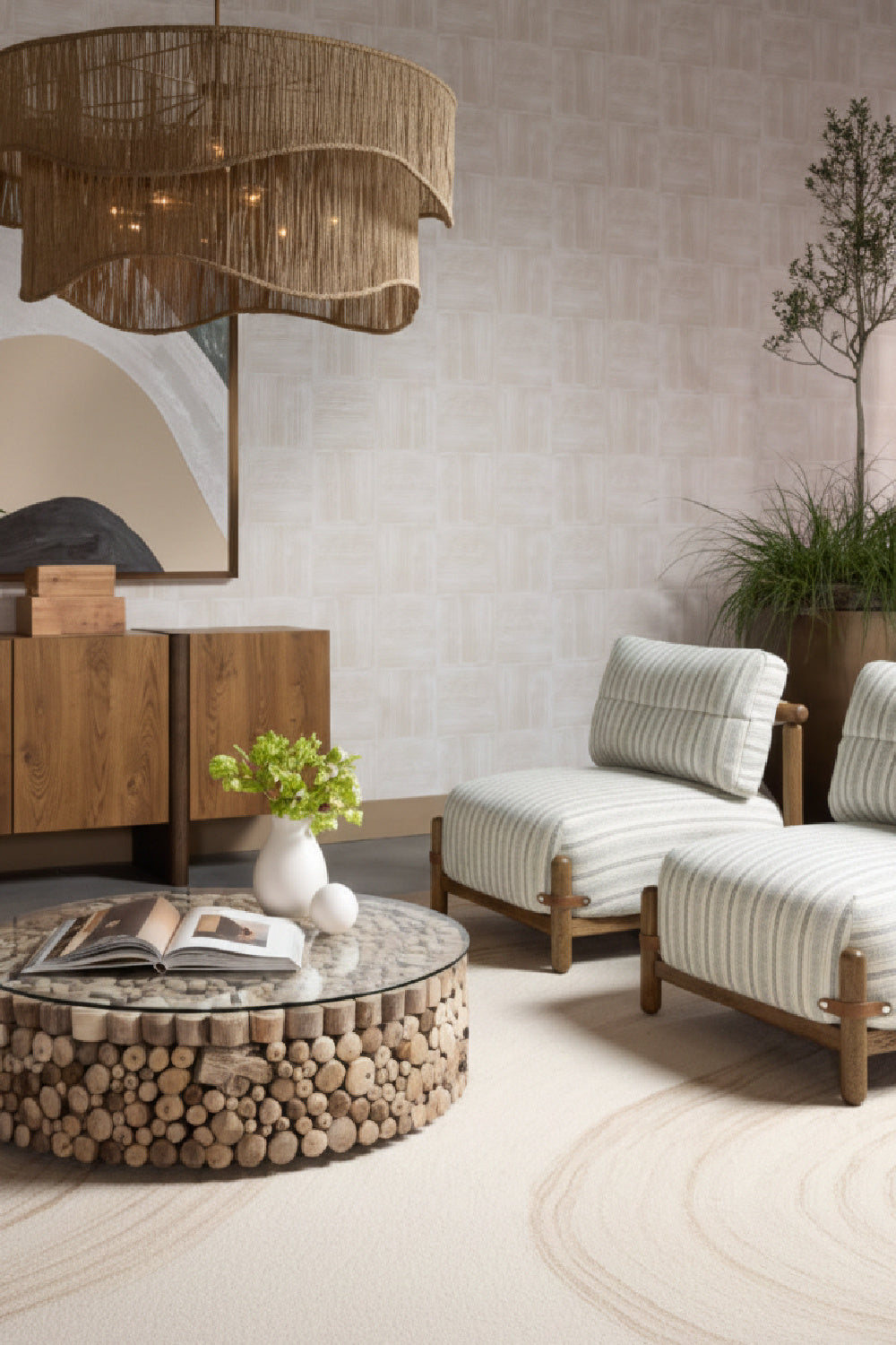 Stripe Pattern Lounge Chair by Splendido Holst Accent Chair, alternate view 2