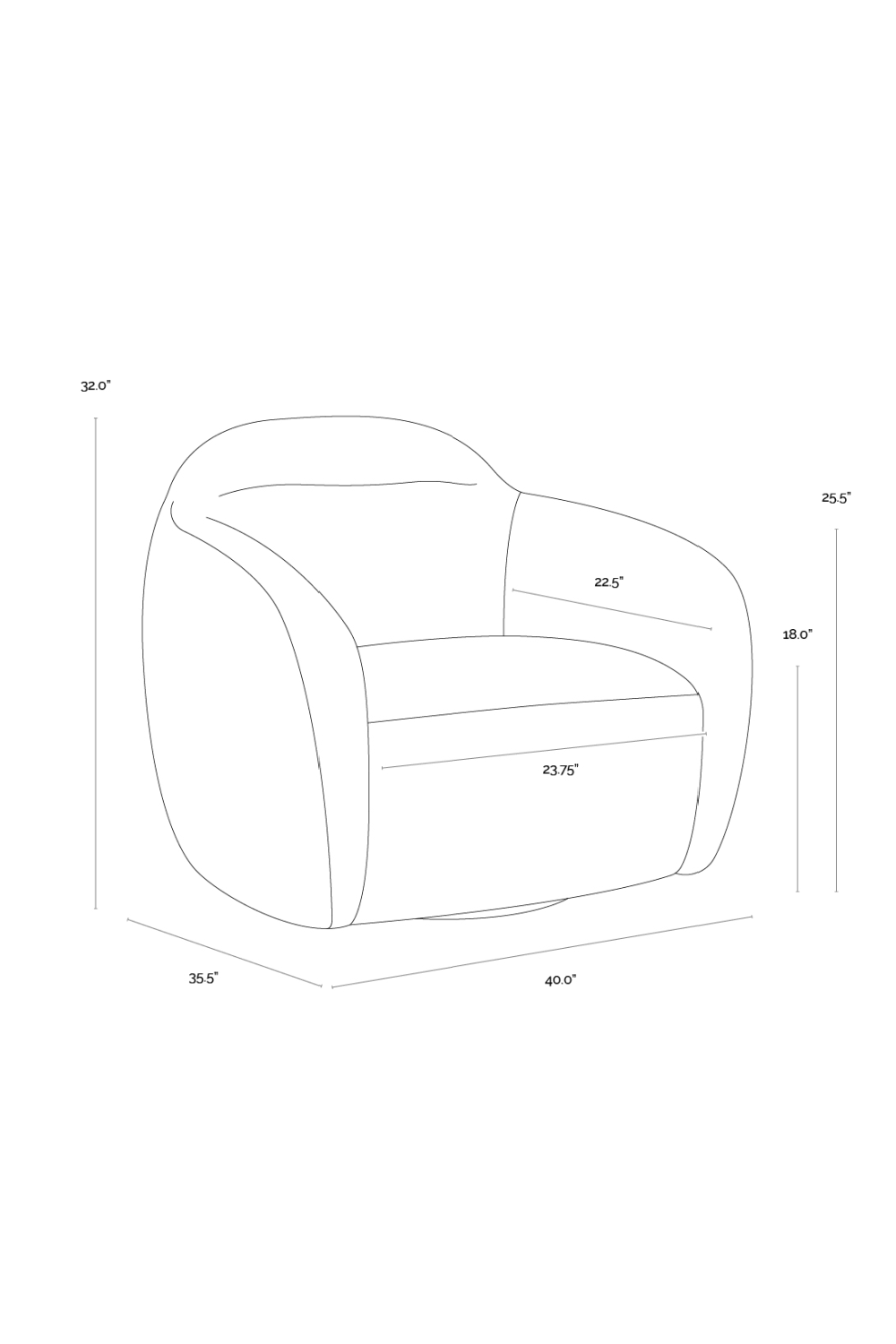 Modern Swivel Lounge Chair by Splendido Ismo Accent Chair, alternate view 21