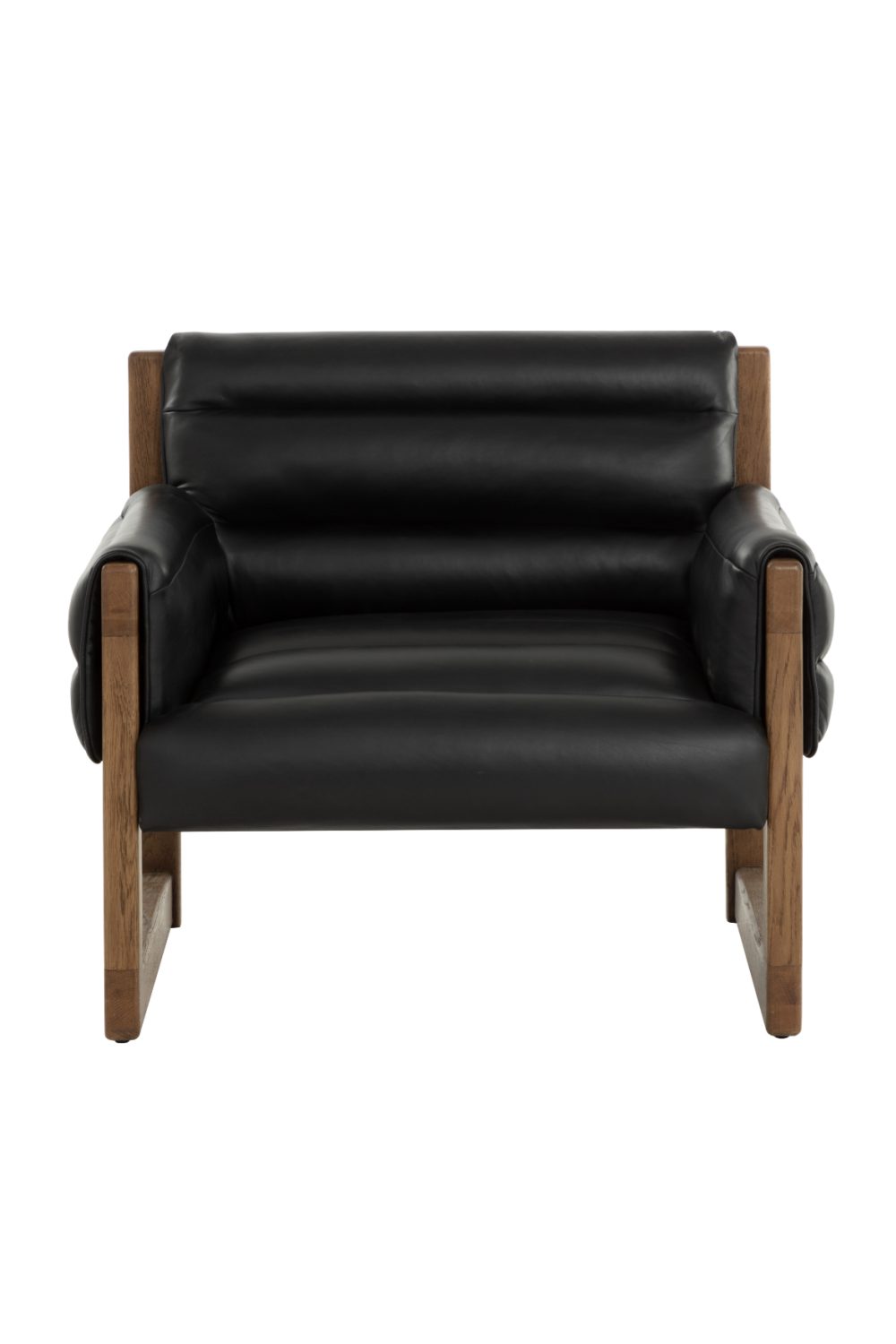Tufted Black Leather Lounge Chair by Splendido Ferguson Accent Chair, alternate view 3