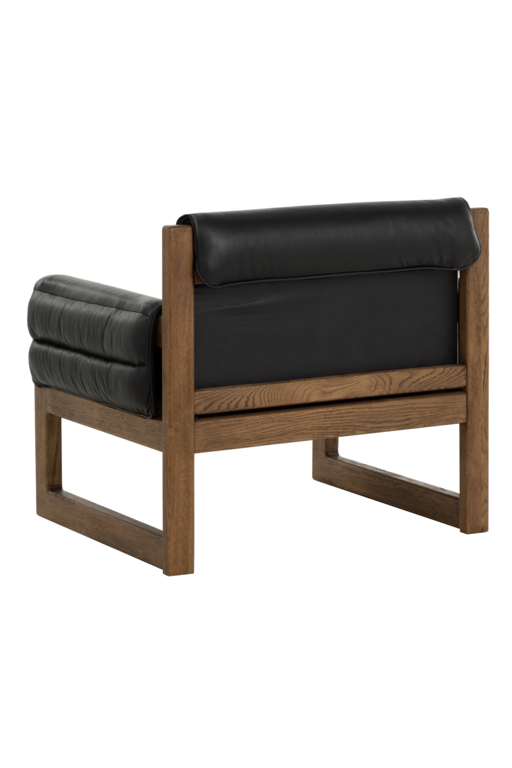 Tufted Black Leather Lounge Chair by Splendido Ferguson Accent Chair, alternate view 5