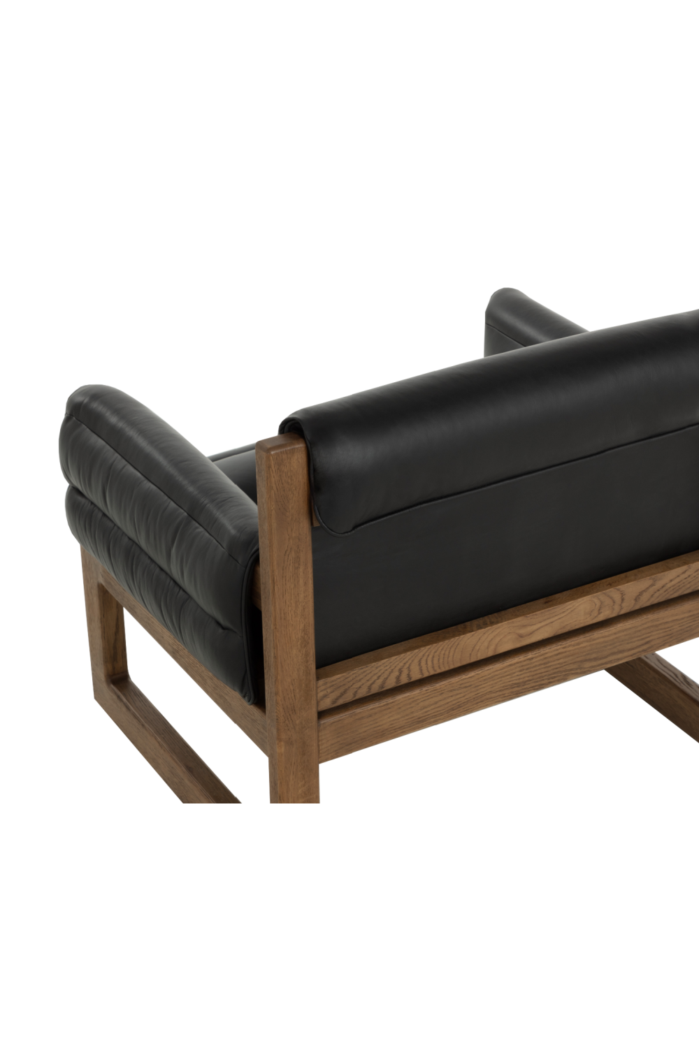 Tufted Black Leather Lounge Chair by Splendido Ferguson Accent Chair, alternate view 6
