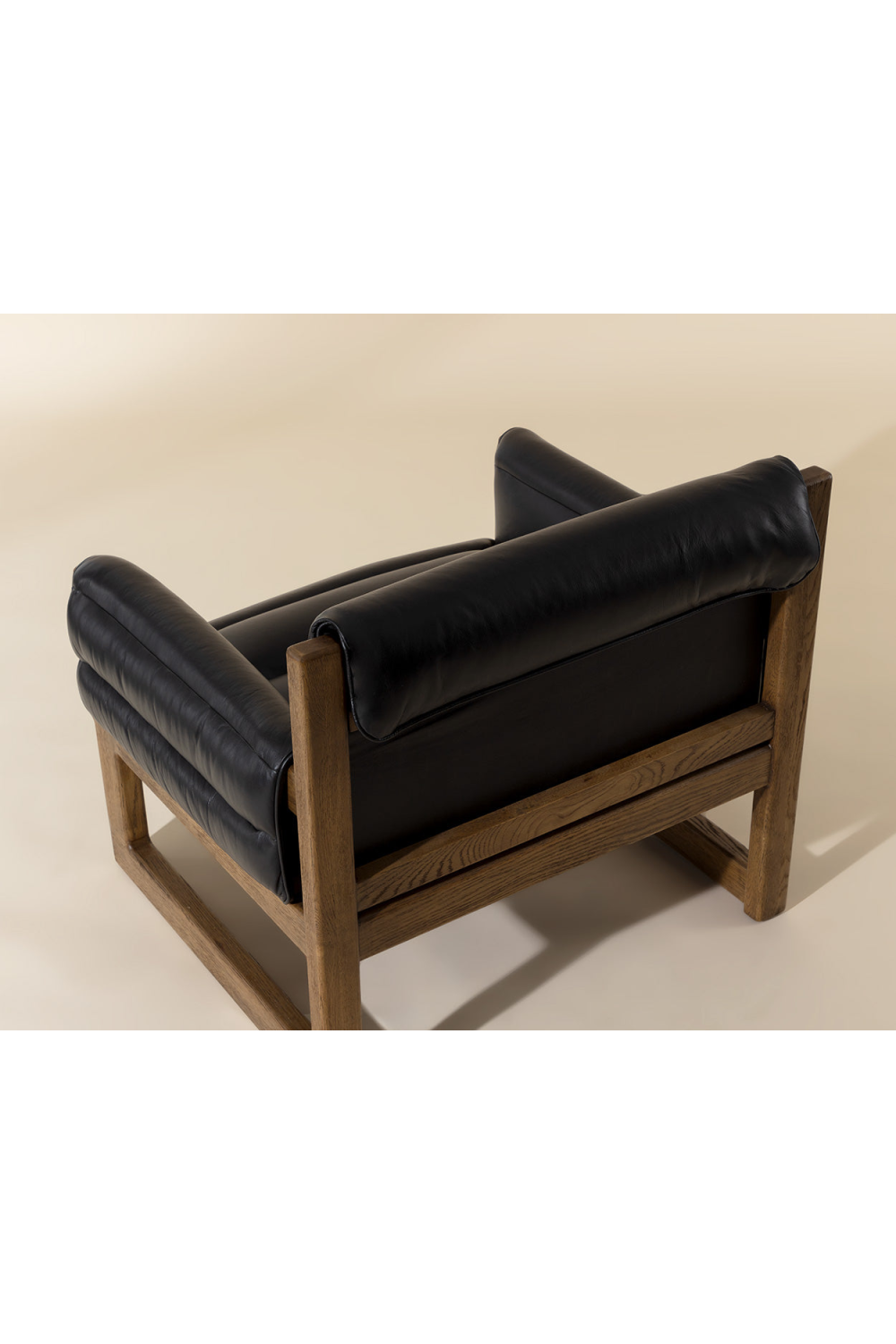 Tufted Black Leather Lounge Chair by Splendido Ferguson Accent Chair, alternate view 9