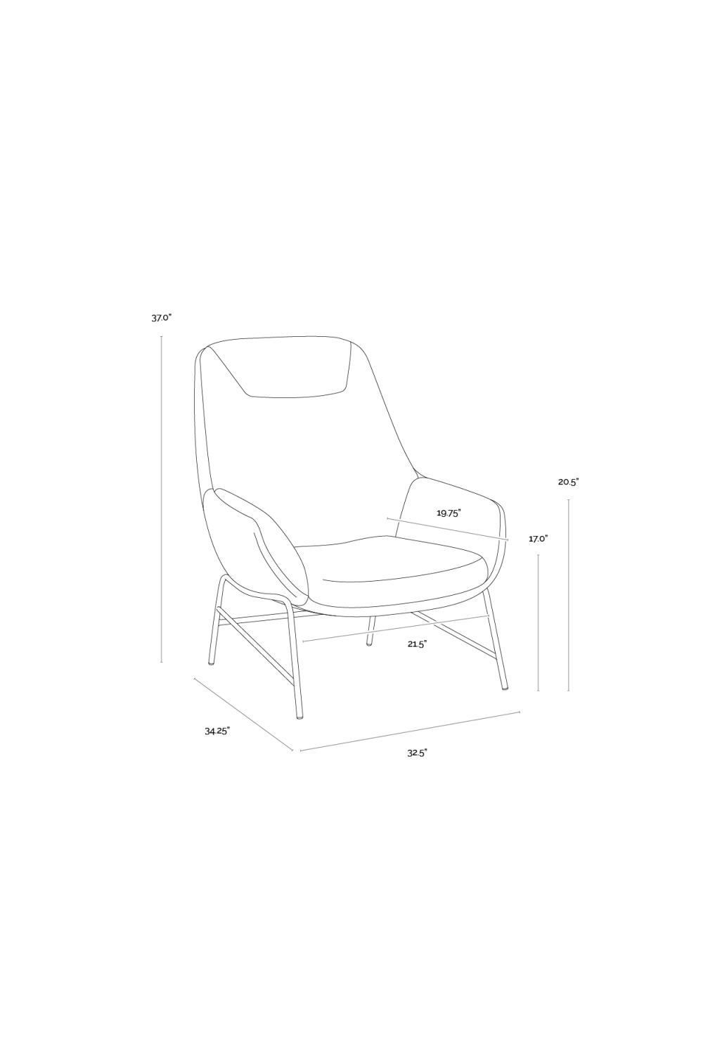 Leather Exterior Lounge Chair by Splendido Lucier Accent Chair, alternate view 20