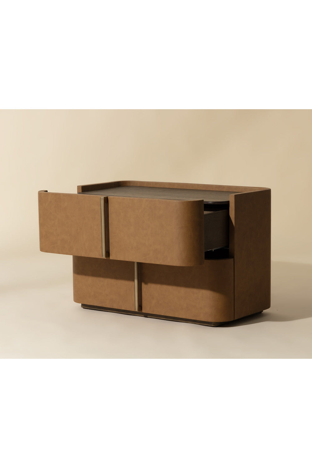 Leather-Look 2-Drawer Nightstand | Splendido Jamille | Oroa.com