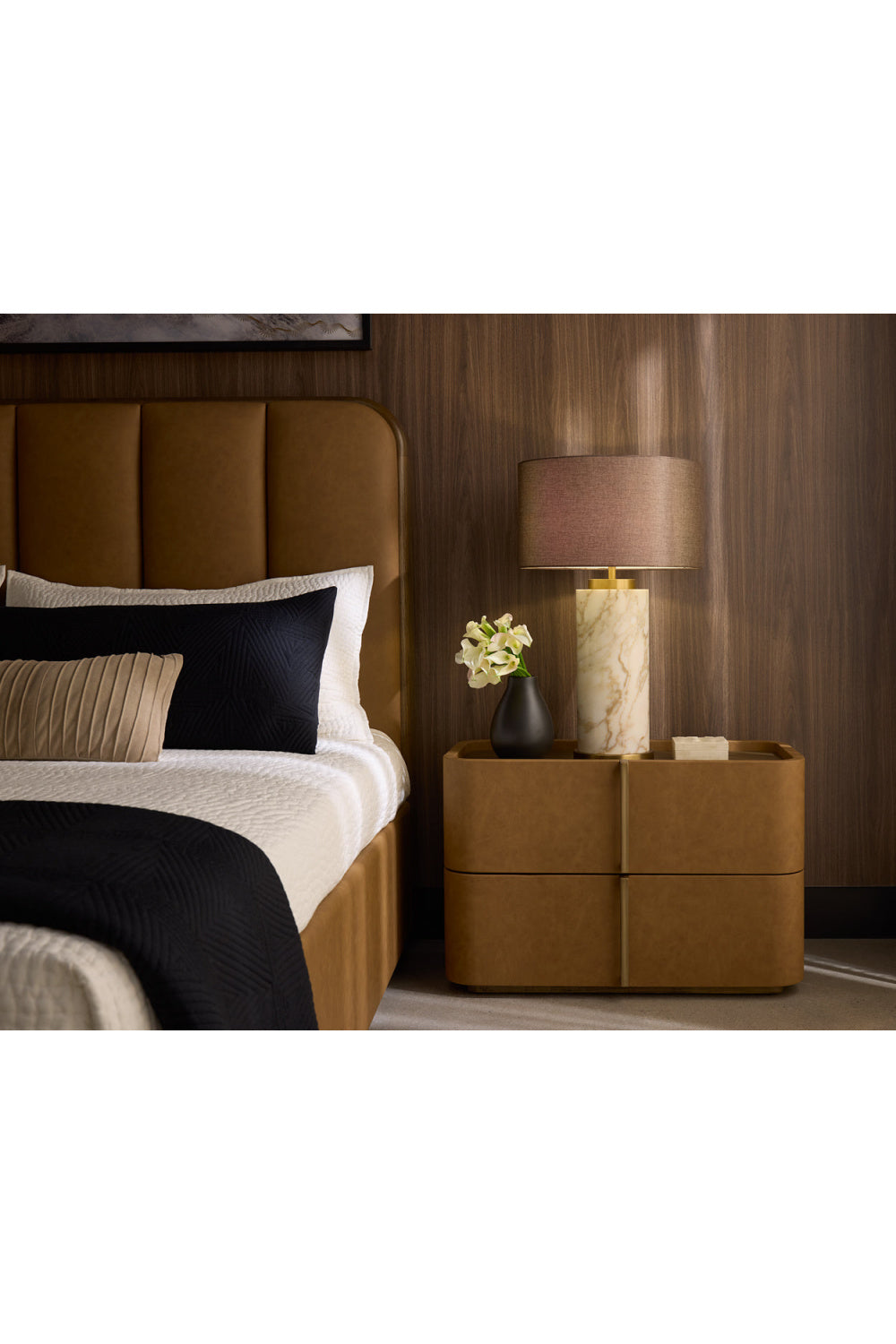 Leather-Look 2-Drawer Nightstand by Splendido Jamille, alternate view 58