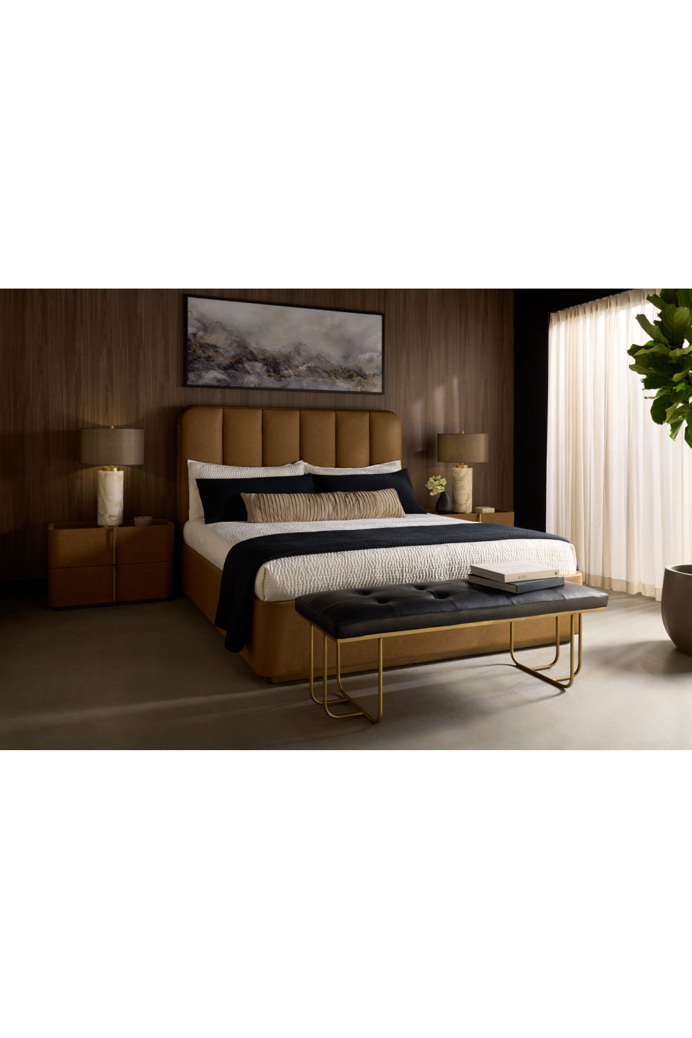 Leather-Look 2-Drawer Nightstand by Splendido Jamille, alternate view 57