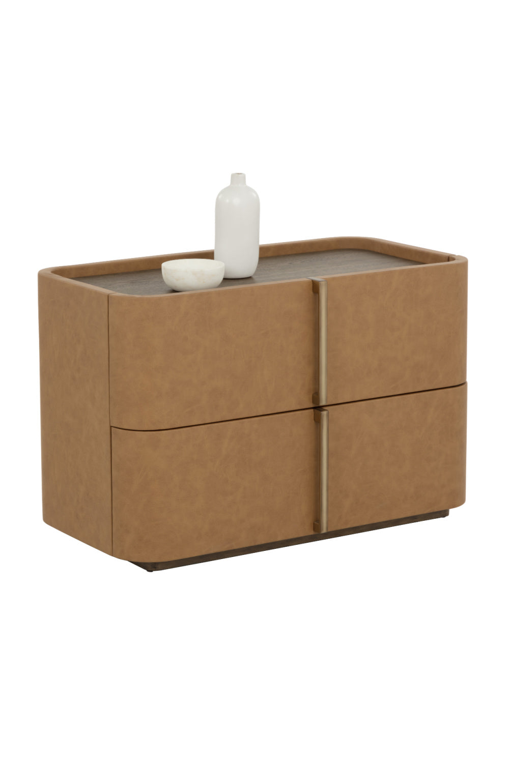 Leather-Look 2-Drawer Nightstand | Splendido Jamille | Oroa.com