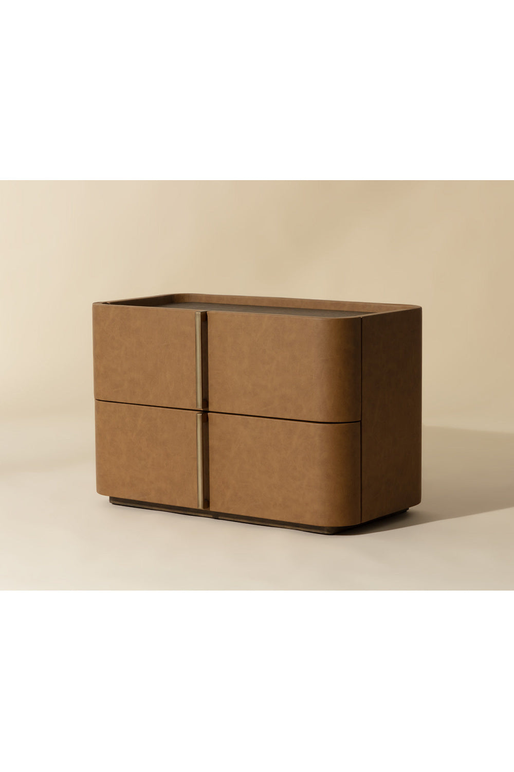 Leather-Look 2-Drawer Nightstand | Splendido Jamille | Oroa.com