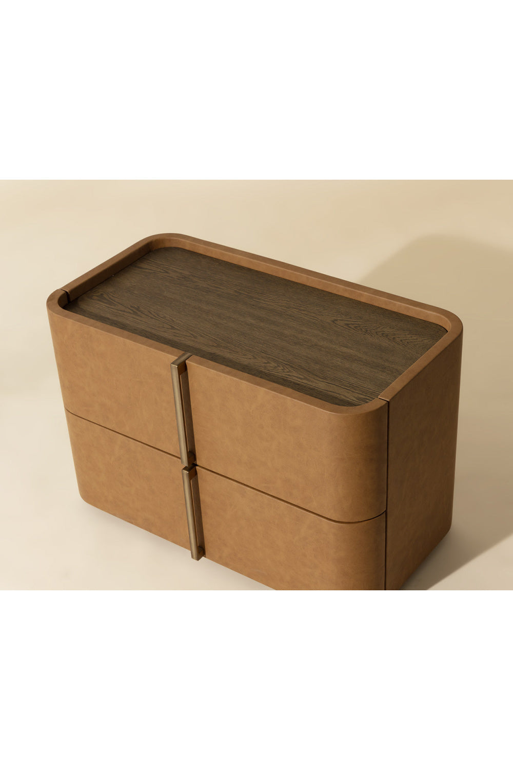 Leather-Look 2-Drawer Nightstand | Splendido Jamille | Oroa.com
