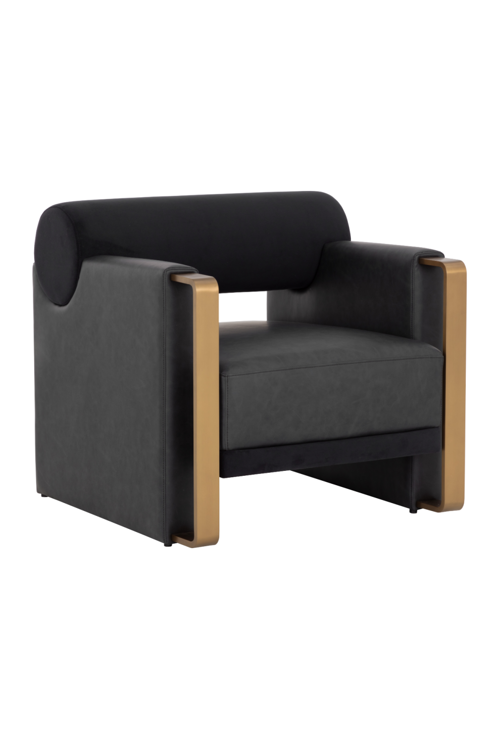 Black Bolster-Back Lounge Chair by Splendido Edgar Accent Chair