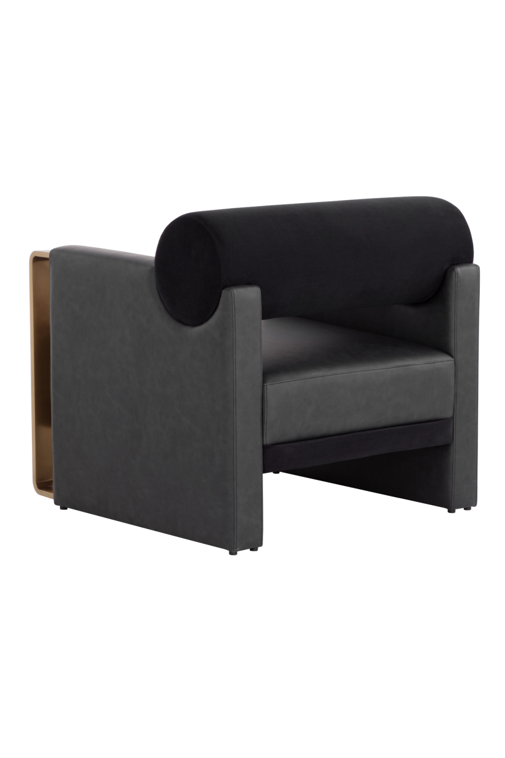 Black Bolster-Back Lounge Chair by Splendido Edgar Accent Chair, alternate view 4