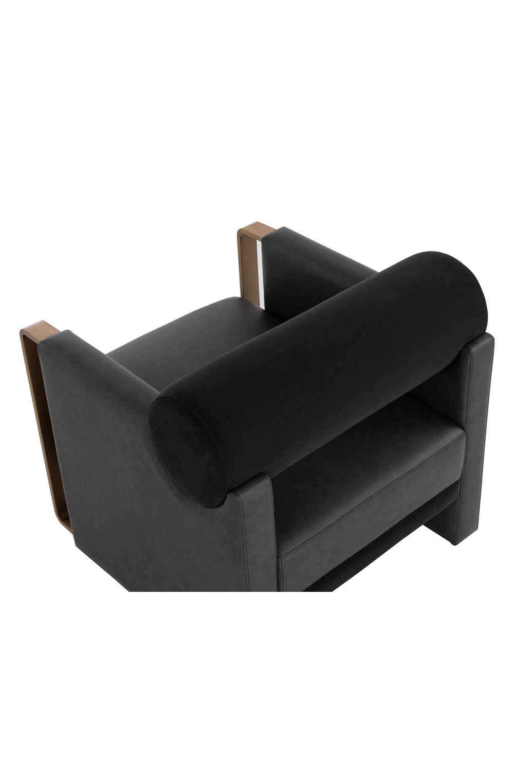 Black Bolster-Back Lounge Chair by Splendido Edgar Accent Chair, alternate view 6