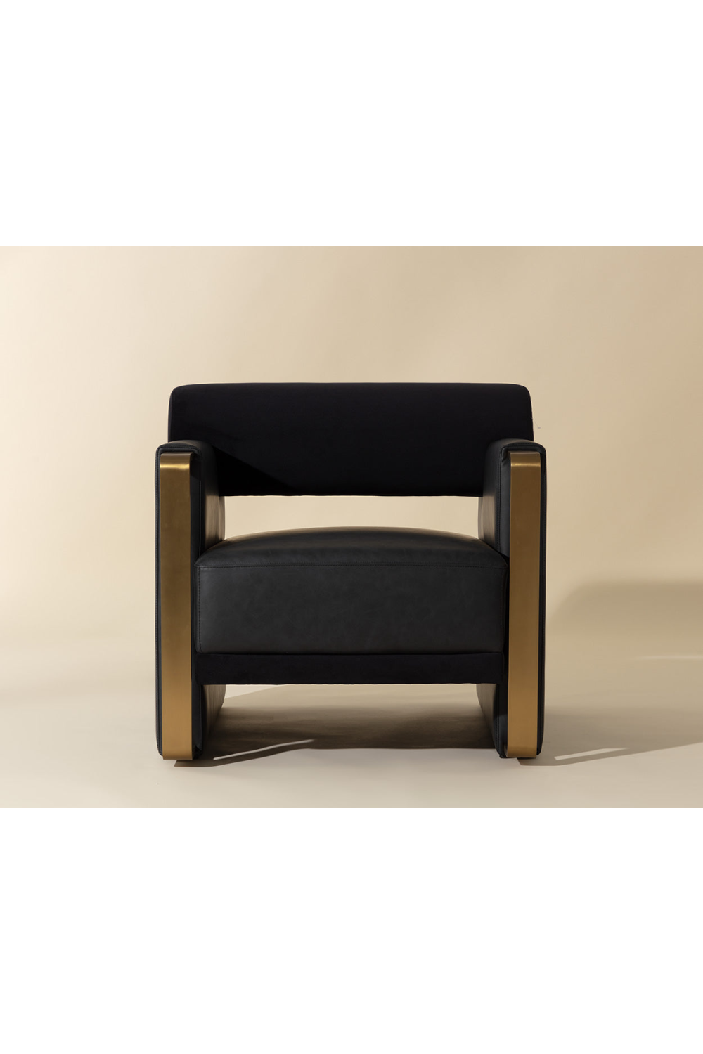 Black Bolster-Back Lounge Chair by Splendido Edgar Accent Chair, alternate view 8