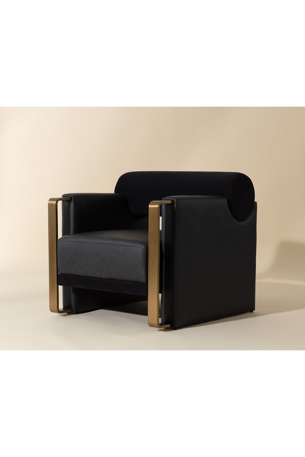 Black Bolster-Back Lounge Chair by Splendido Edgar Accent Chair, alternate view 9