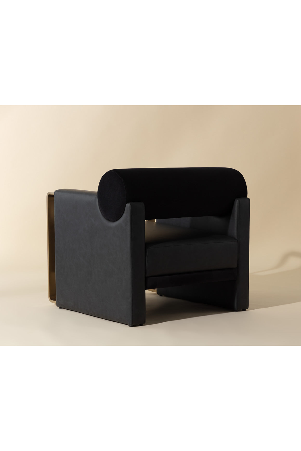 Black Bolster-Back Lounge Chair by Splendido Edgar Accent Chair, alternate view 10