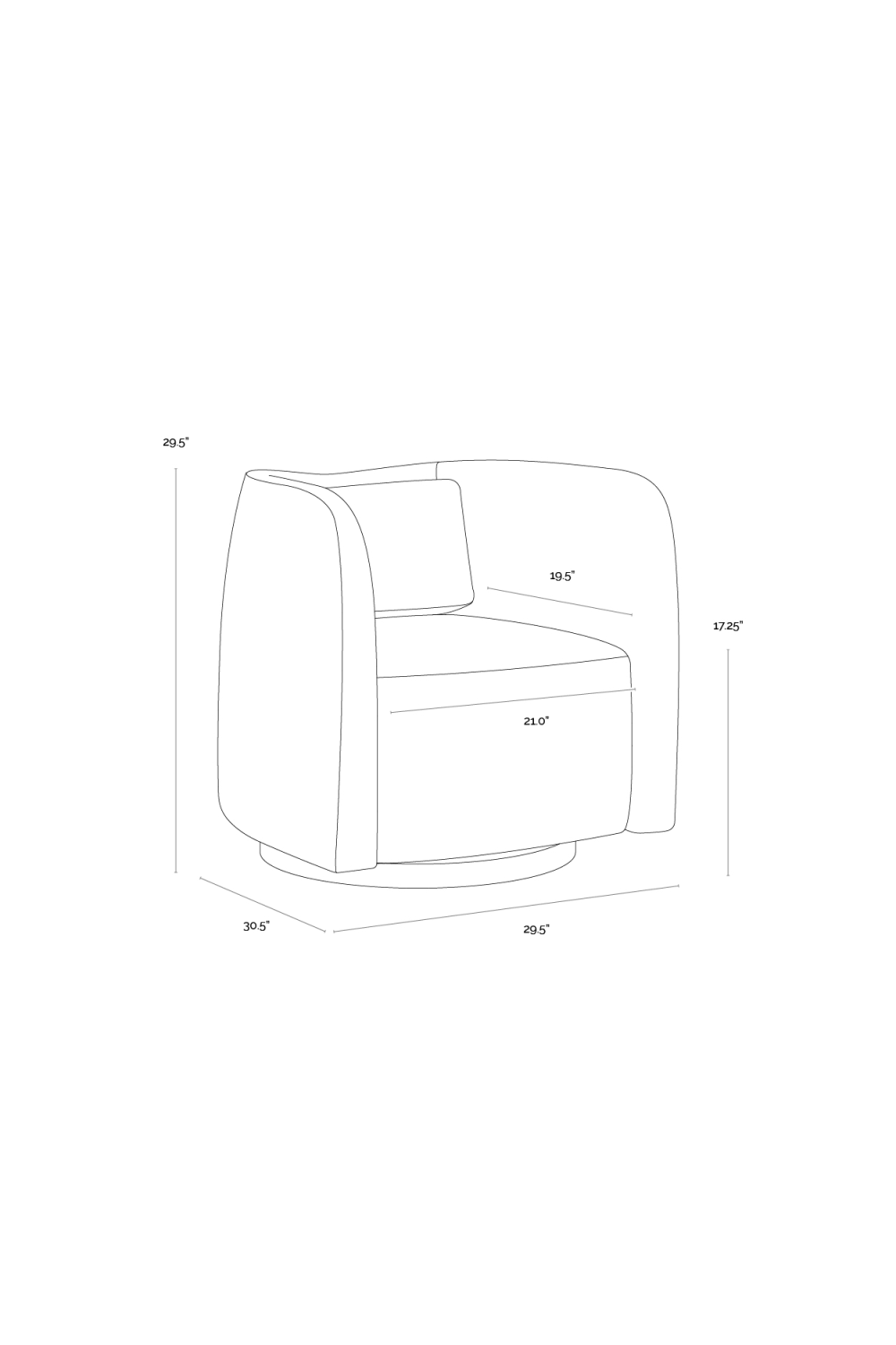 Nubuck Leather Swivel Lounge Chair by Splendido Emilie Accent Chair, alternate view 12