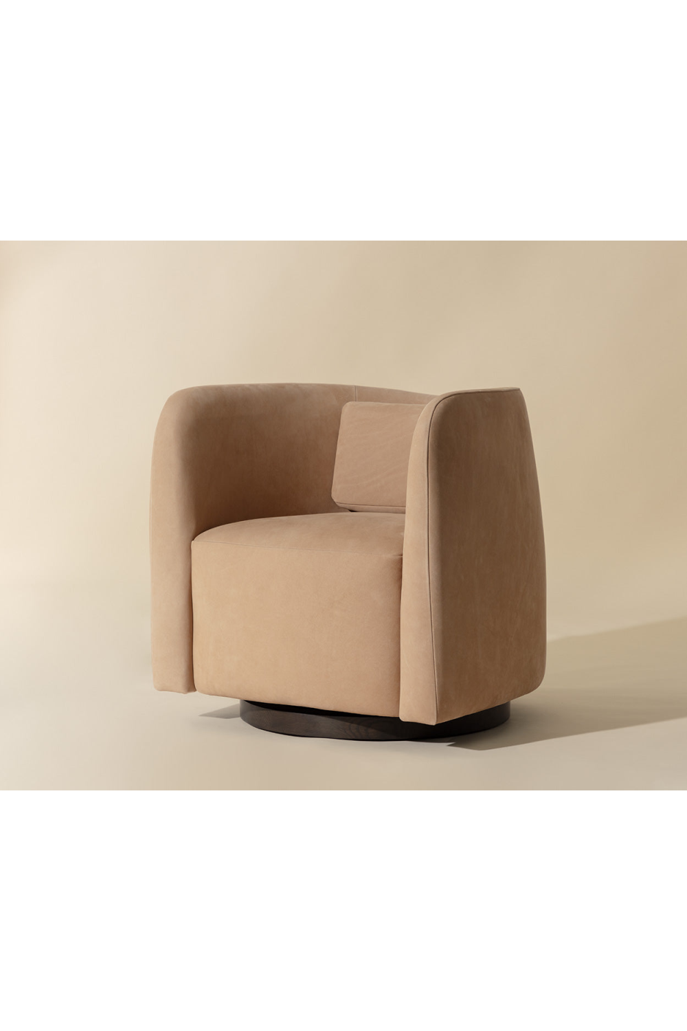 Nubuck Leather Swivel Lounge Chair | Splendido Emilie