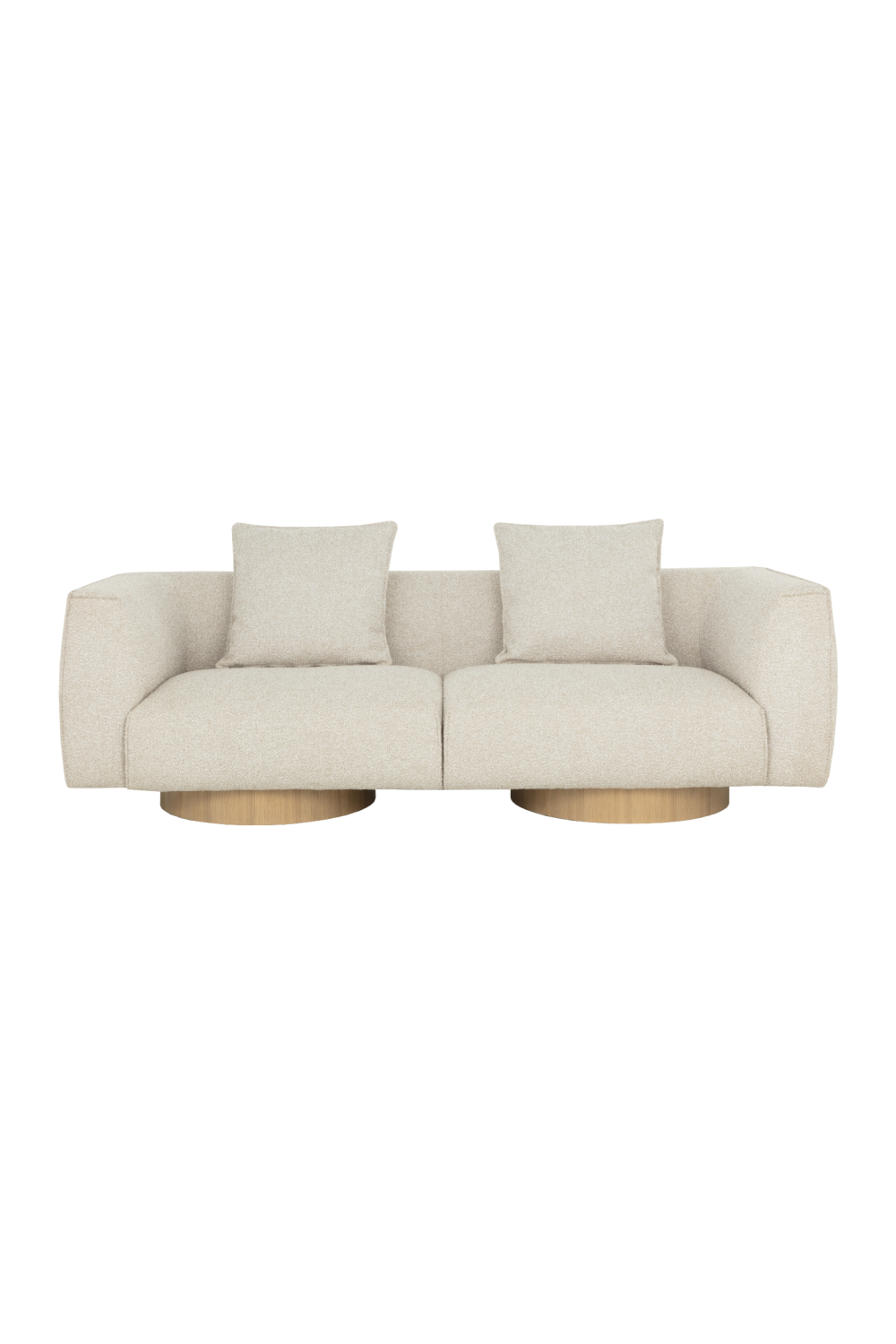 Round Oak Base Sofa by Splendido Mattis, alternate view 3