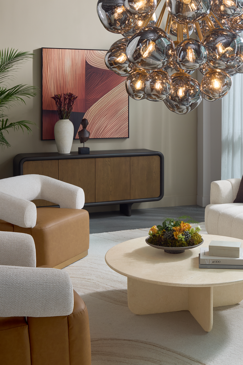 Modern European furniture - Brown Oak 4-Door Sideboard - www.oroa.com