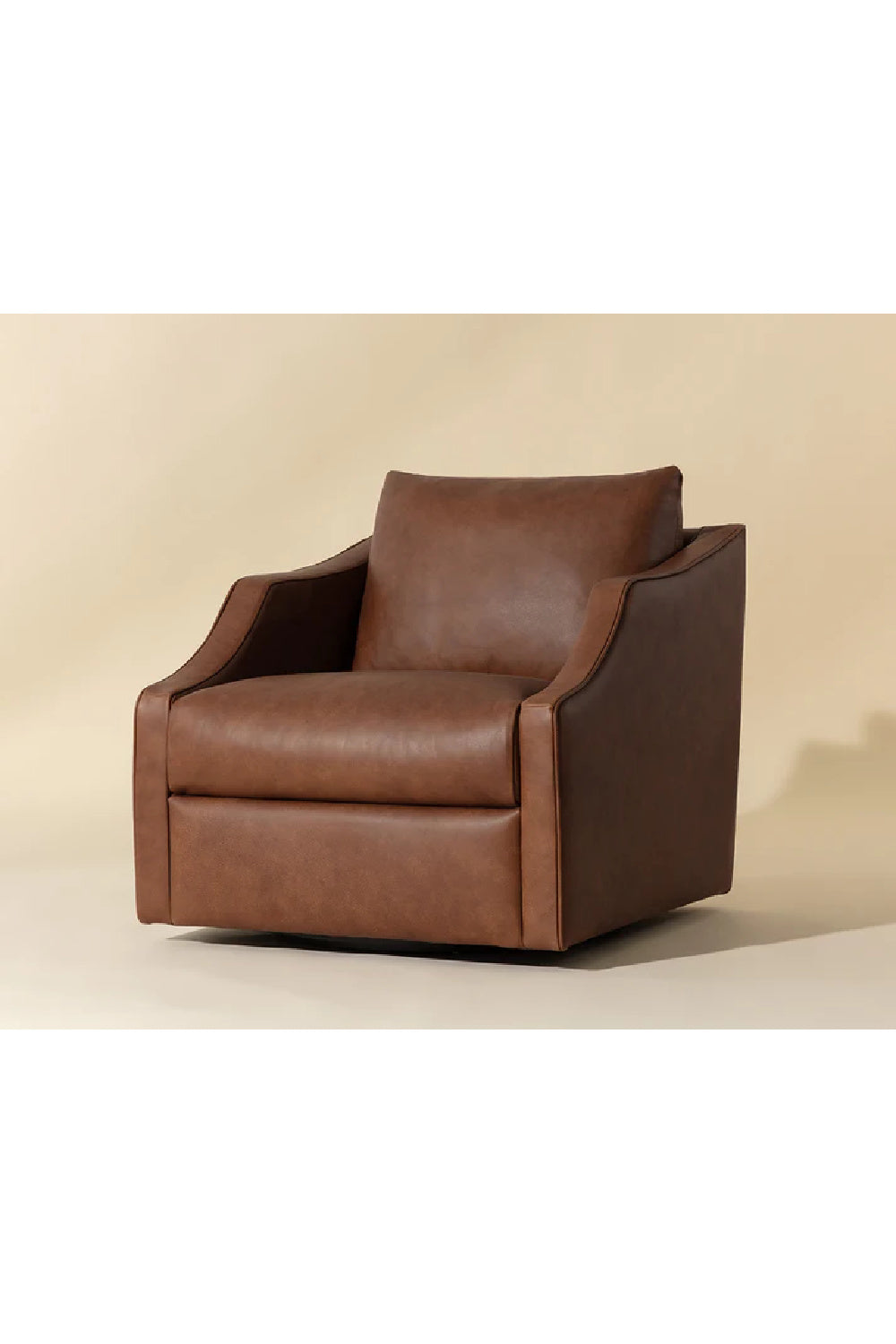 Leather Sloped-Arm Swivel Lounge Chair by Splendido Orwell Accent Chair, alternate view 9