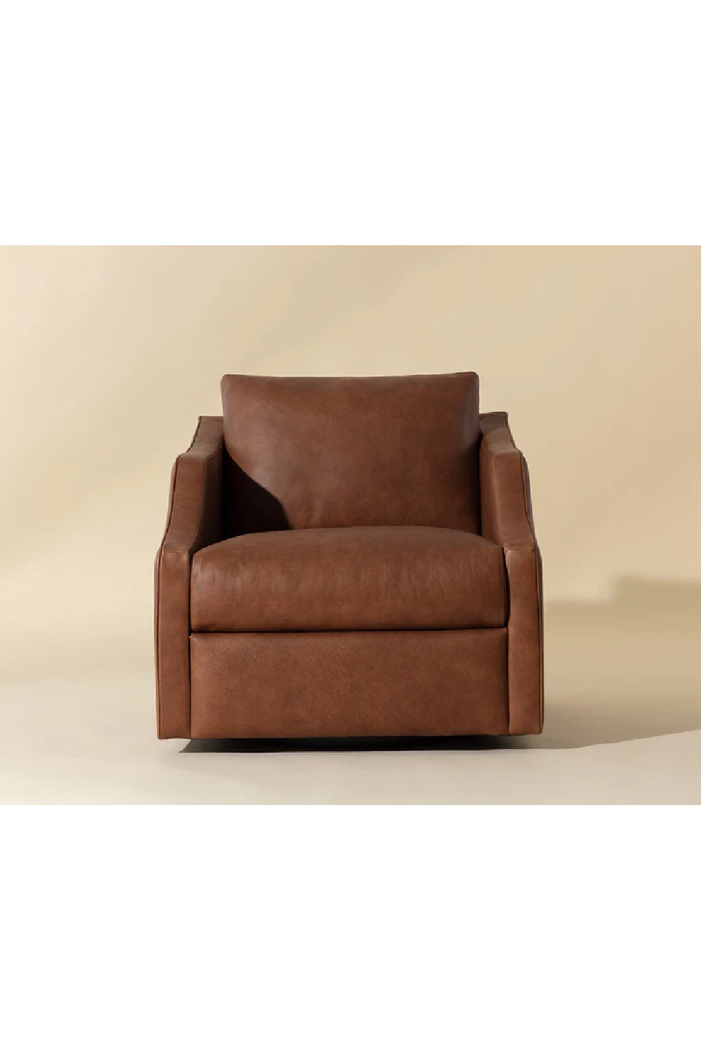 Leather Sloped-Arm Swivel Lounge Chair by Splendido Orwell Accent Chair, alternate view 8