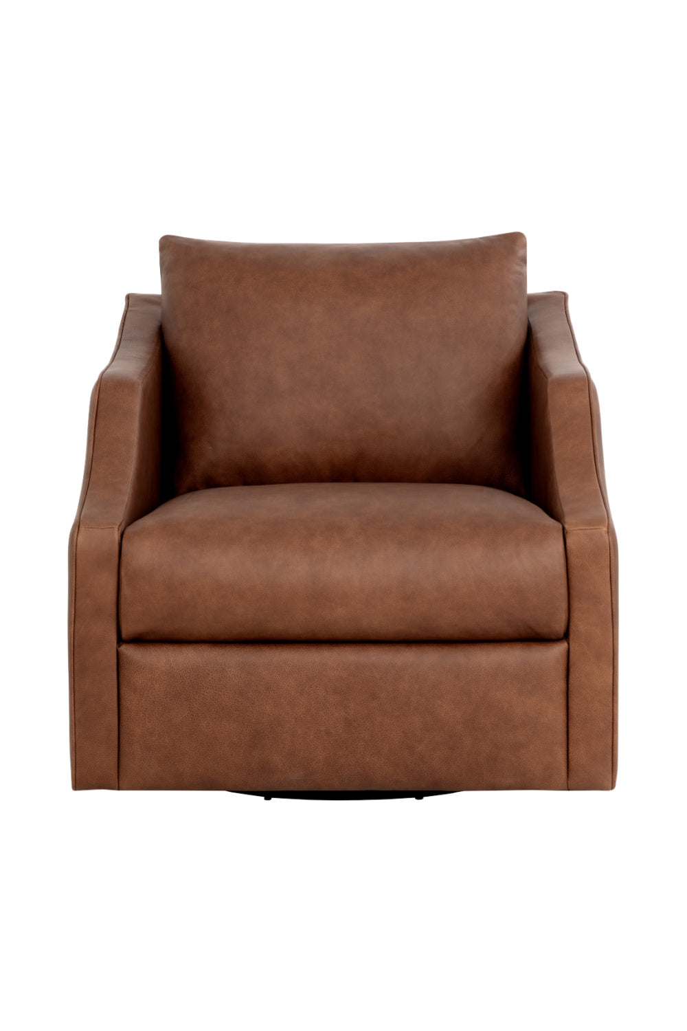 Leather Sloped-Arm Swivel Lounge Chair by Splendido Orwell Accent Chair, alternate view 3