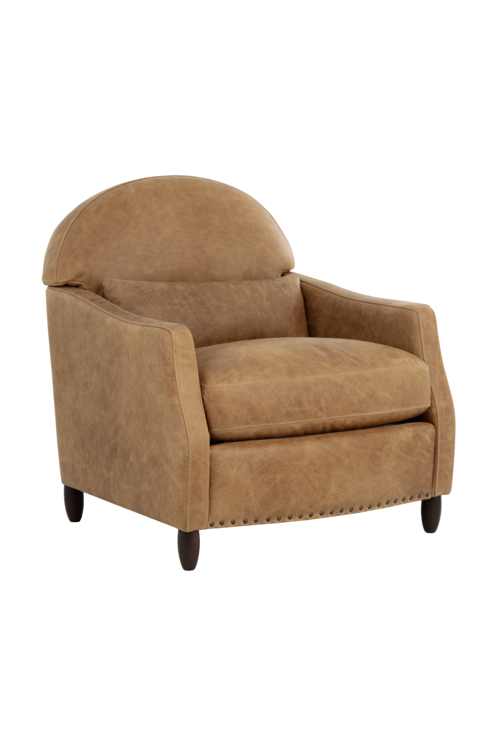 Brown Italian Leather Lounge Chair by Splendido Cynthia Accent Chair