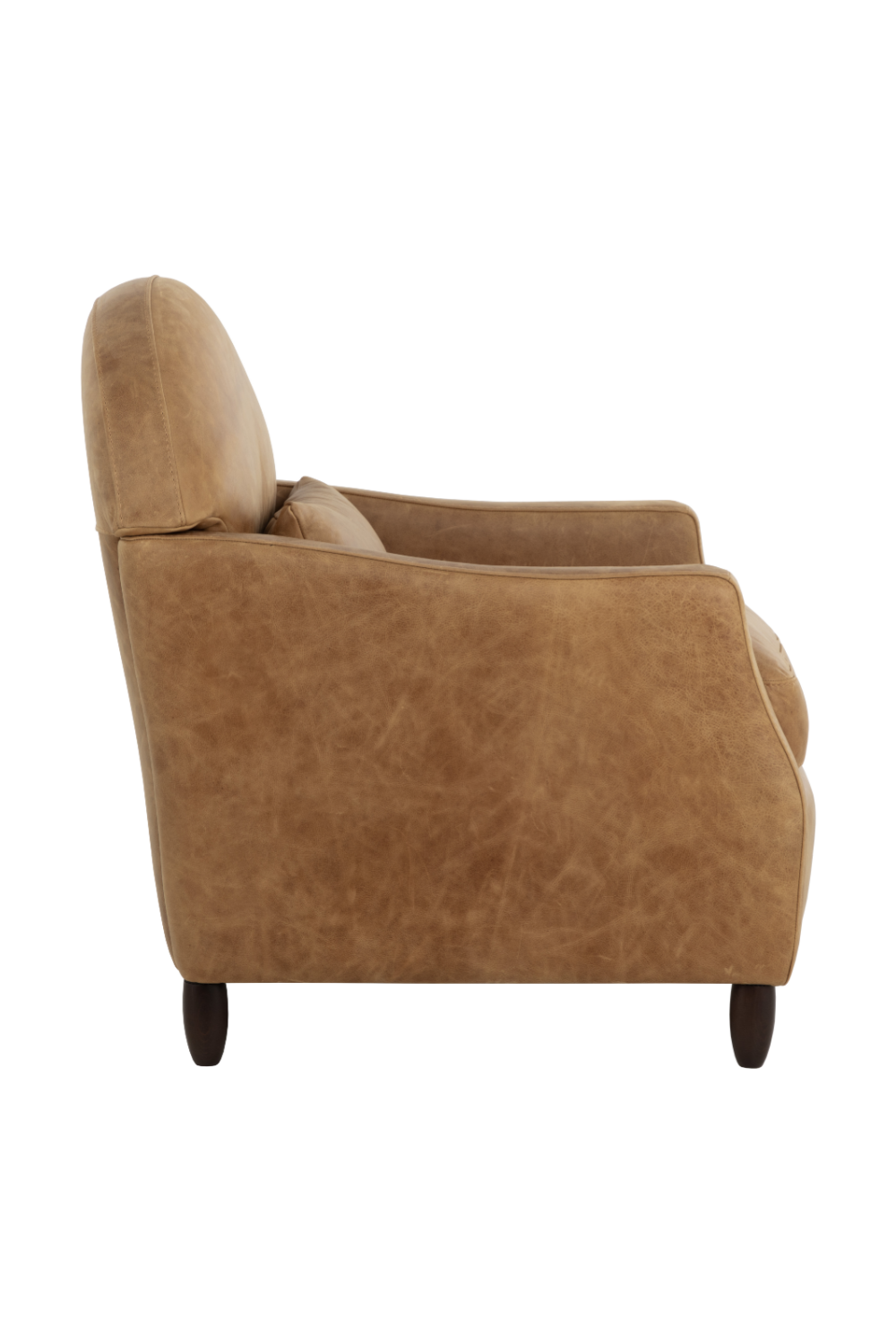 Brown Italian Leather Lounge Chair by Splendido Cynthia Accent Chair, alternate view 4