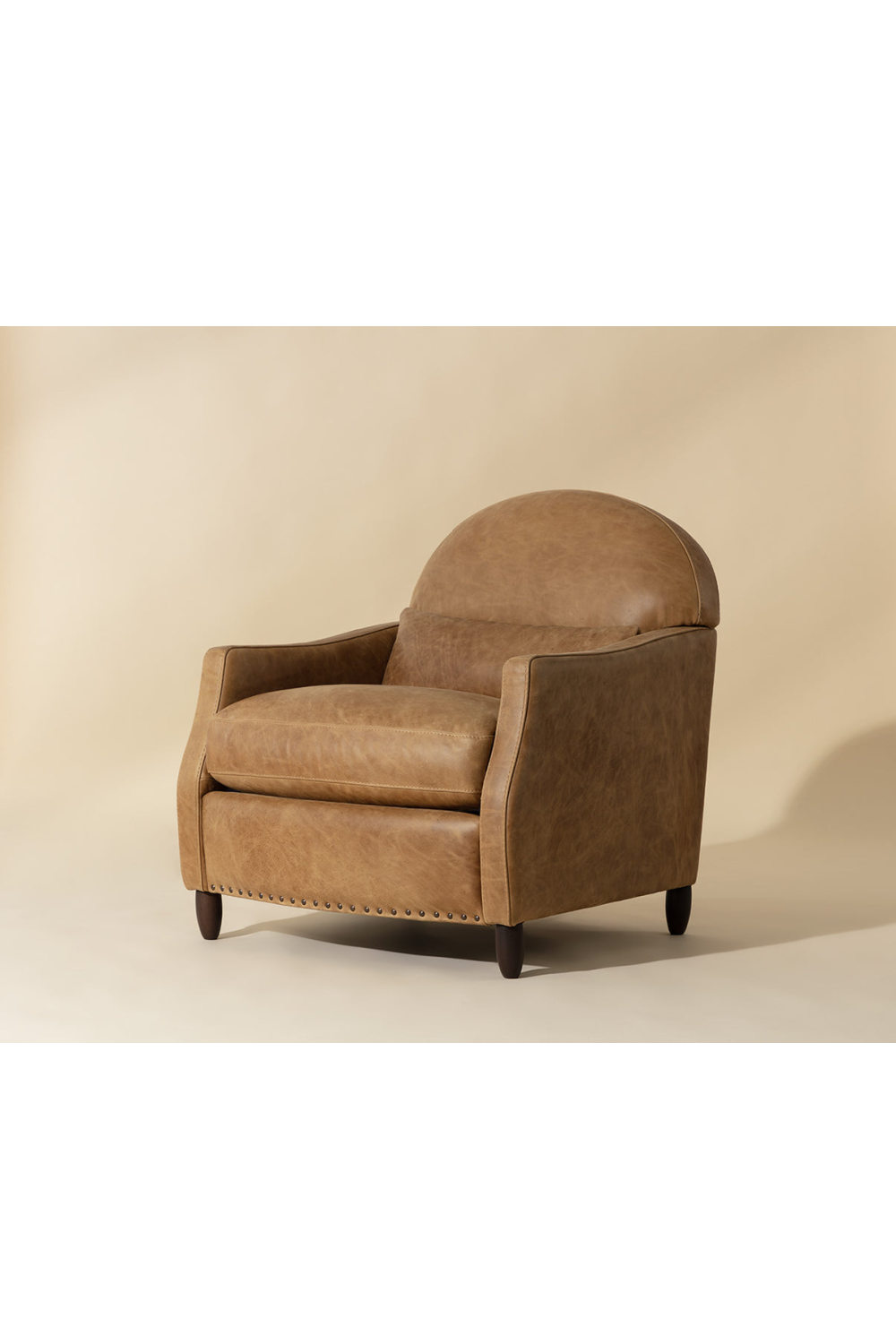 Brown Italian Leather Lounge Chair by Splendido Cynthia Accent Chair, alternate view 7