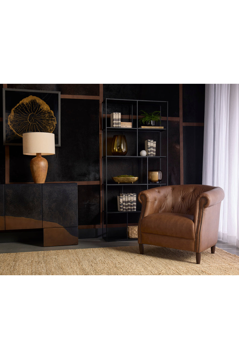 Leather Chesterfield Lounge Chair by Splendido Marjorie Accent Chair, alternate view 12