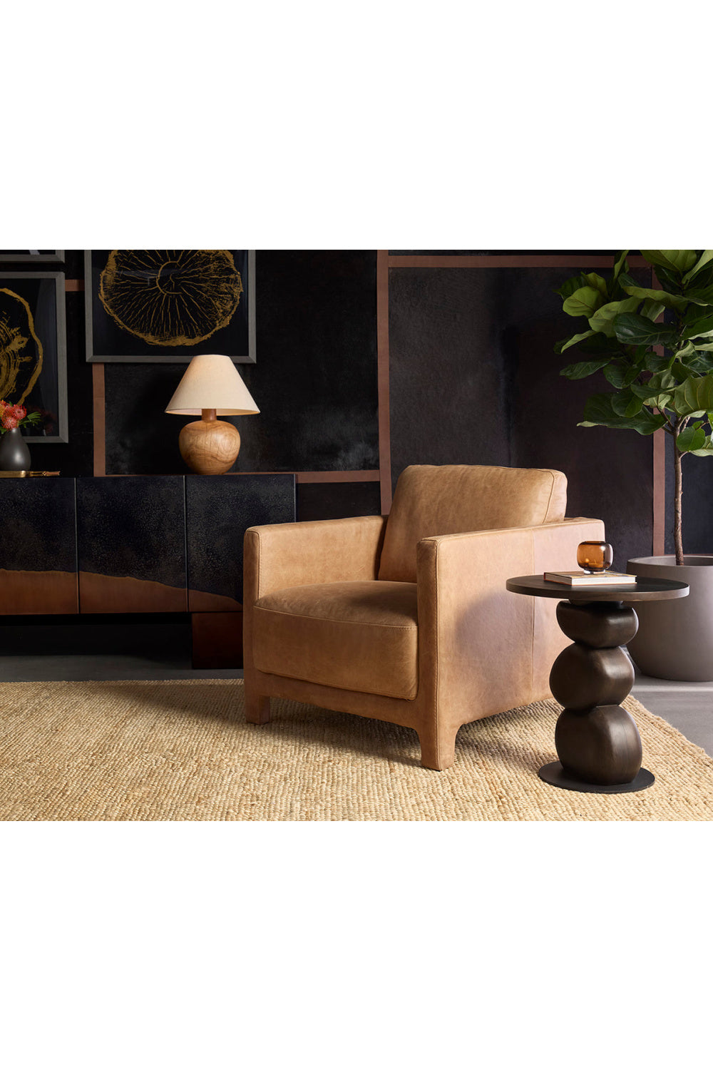 Bovine Leather Lounge Chair by Splendido Rodney Accent Chair, alternate view 13