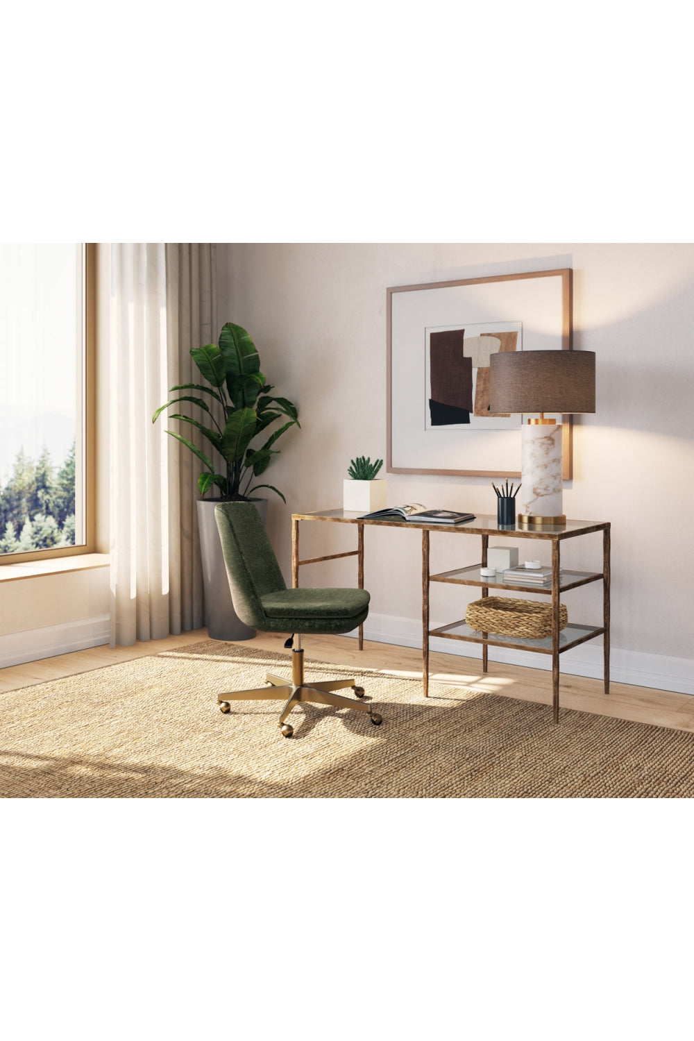 Matte Gold Base Office Chair by Splendido Berget Accent Chair, alternate view 12