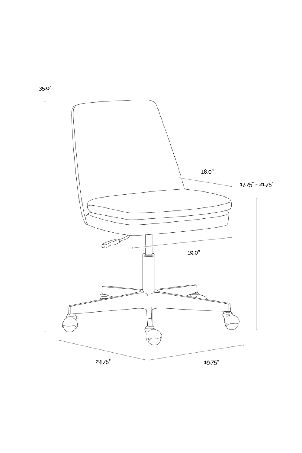 Matte Gold Base Office Chair by Splendido Berget Accent Chair, alternate view 11