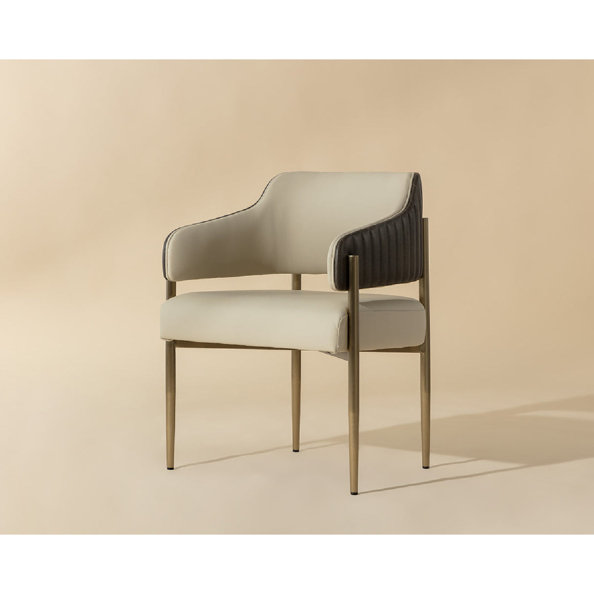 Modern European furniture - Cream Leather Dining Armchair - www.oroa.com