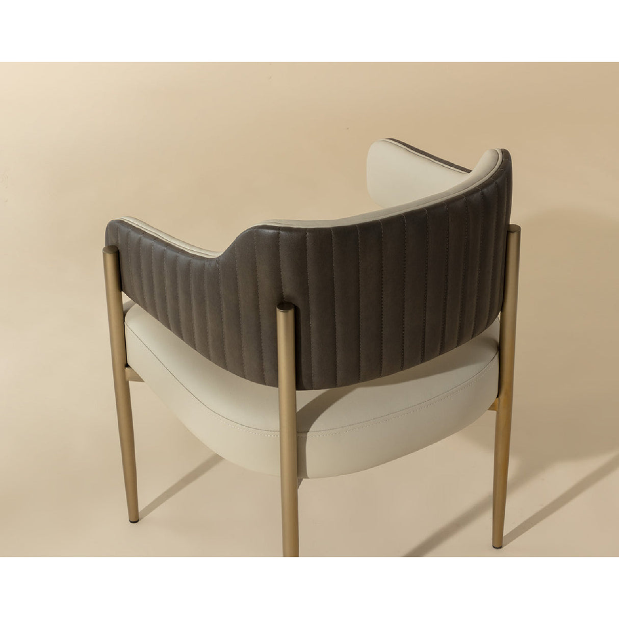Modern European furniture - Cream Leather Dining Armchair - www.oroa.com
