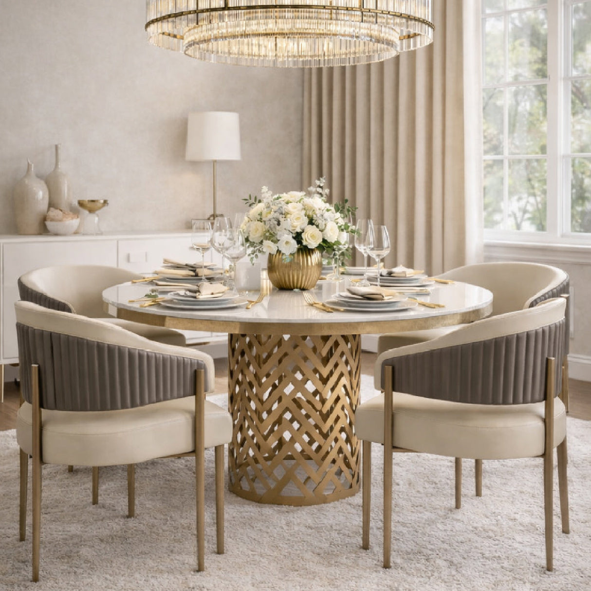 Cream Leather Dining Armchair by Splendido Tova Dining Chair, alternate view 2