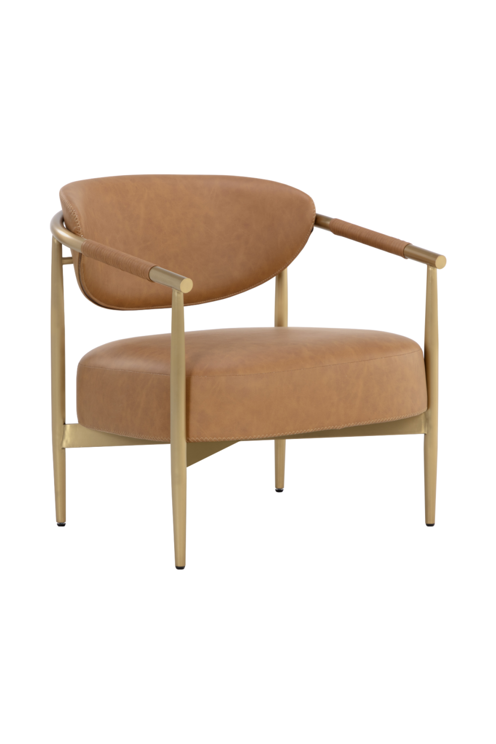 Gold-Framed Leather Lounge Chair by Splendido Heloise Accent Chair