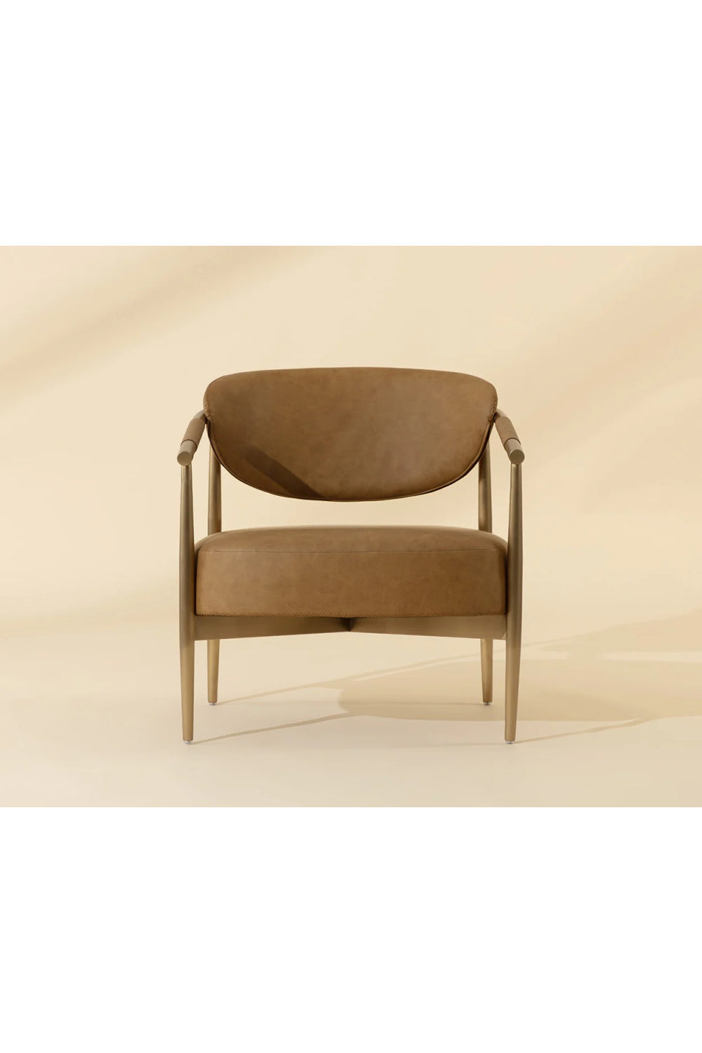 Gold-Framed Leather Lounge Chair by Splendido Heloise Accent Chair, alternate view 9